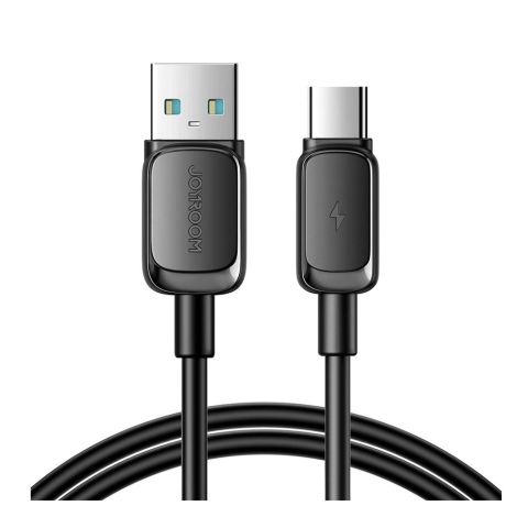 Joyroom Multi Color Series USB-A To Type-C Fast Charging Data Cable (1.2m/4ft, 3A), Black, S-A14