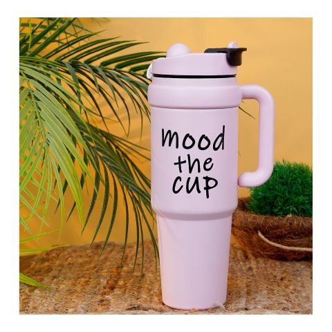 Mood The Cup Ice Bomber Thermos Travel Mug, Cold Coffee Tumbler, 1200ml, Pink, 102344