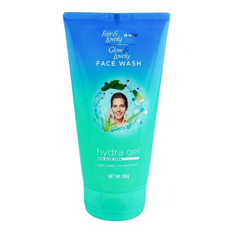 Fair & Lovely Is Now Glow & Lovely Hydra Gel Face Wash with Aloe Vera, 150g