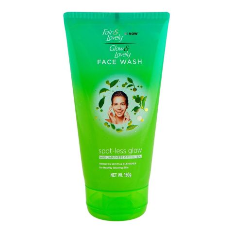 Fair & Lovely Is Now Glow & Lovely Spot-Less Glow Face Wash with Japanese Green Tea, Reduce Spots & Blemishes, 150g