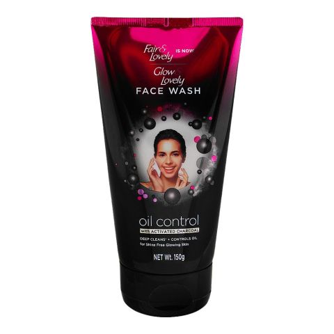 Fair & Lovely Is Now Glow & Lovely Oil Control Face Wash with Activated Charcoal, 150g