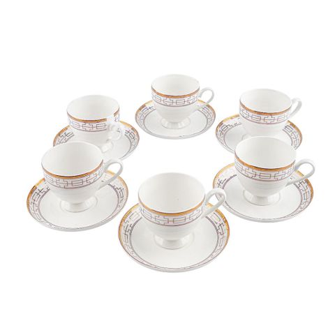 Table Top Tea Cup & Saucer Set, 12-Piece, Moon Design