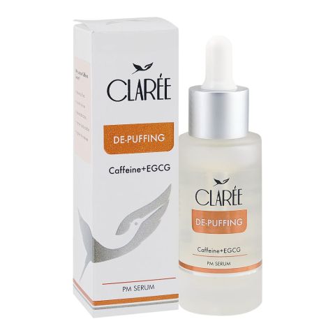 Claree De-Puffing Caffeine + EGCG Serum, For Dark Circles, Fine Lines & Puffiness, 30ml