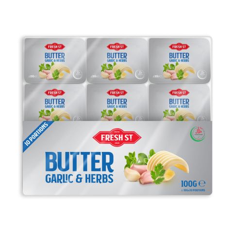 Fresh Street Garlic & Herbs Butter Portions, 10g Each, 10-Pack