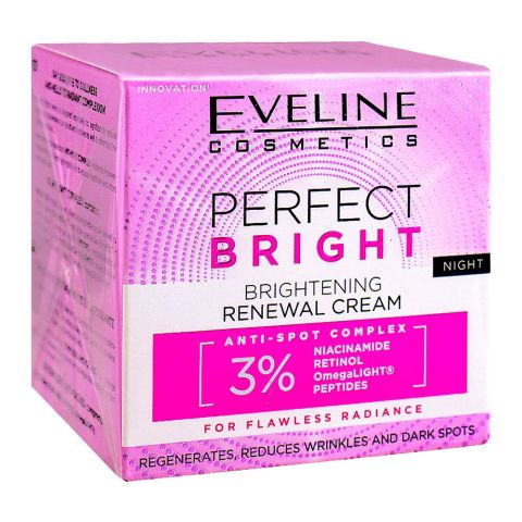 Eveline Brightening Renewal Night Cream, Anti Dark Spots, For Even-Toned Radiant Skin, 50ml