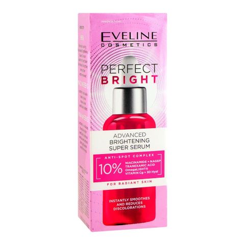 Eveline Advanced Brightening Super Face Serum, Anti Dark Spots, For Even-Toned Radiant Skin, 30ml