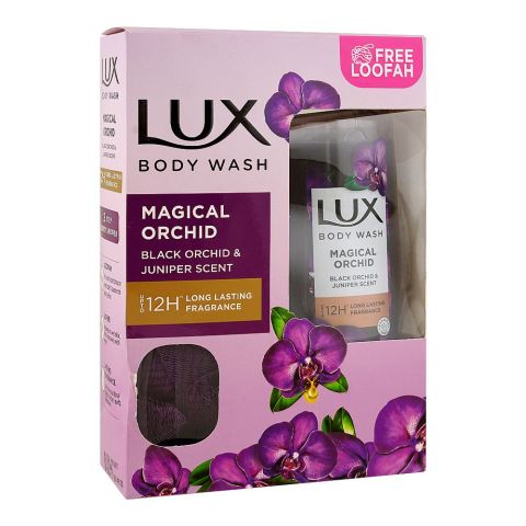 Lux Magical Orchid Body Wash with Black Orchid & Juniper Scent, Paraben Free, Free Loofah, 520ml