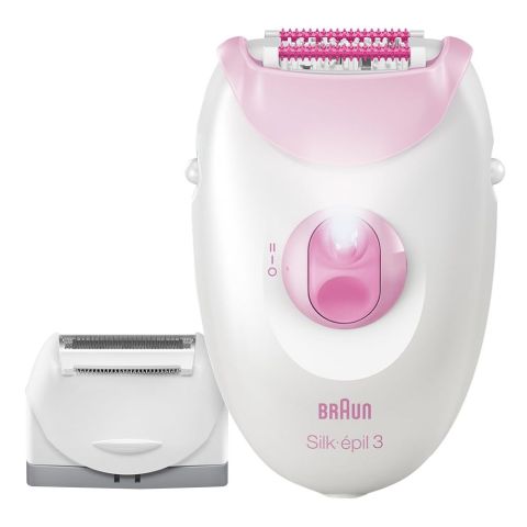 Braun Silk-epil 3 Epilator, White/Pink, 3031