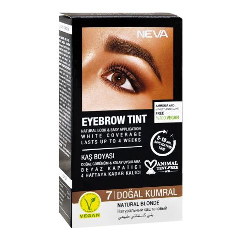 Neva Eyebrow Tint, Ammonia-Free, Long-Lasting Brow Color Dye, 7 Natural Blonde