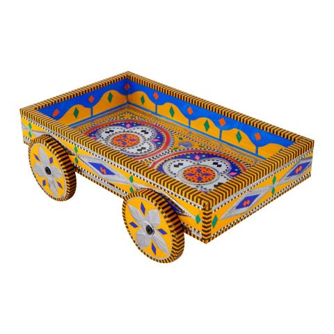 Star Shine Truck Art Decorative Wheel Serving Tray Small, Yellow