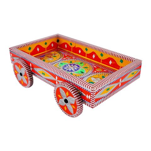 Star Shine Truck Art Decorative Wheel Serving Tray Small, Red