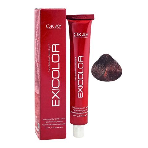 Okay Professionel Exicolor Permanent Hair Color Cream - Salon Quality Hair Dye, 60ml, 6.46 Copper Red