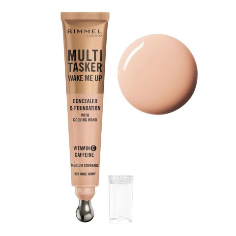 Rimmel Multi-Tasker Wake Me Up Concealer & Foundation, 20ml, 025 Rose Ivory