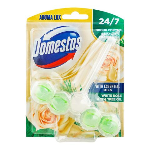 Domestos White Rose & Tea Tree Oil Toilet Block, 55g