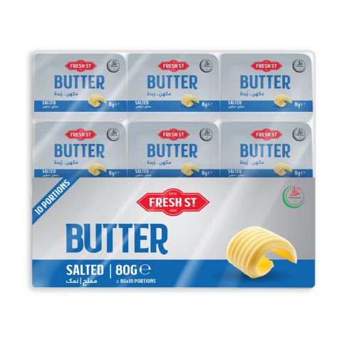 Fresh Street Salted Butter Portions, 8g Each, 10-Pack