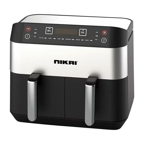 Nikai Double Basket Dual Air Fryer, 2460W, 2x4 Liter, NAF282DX