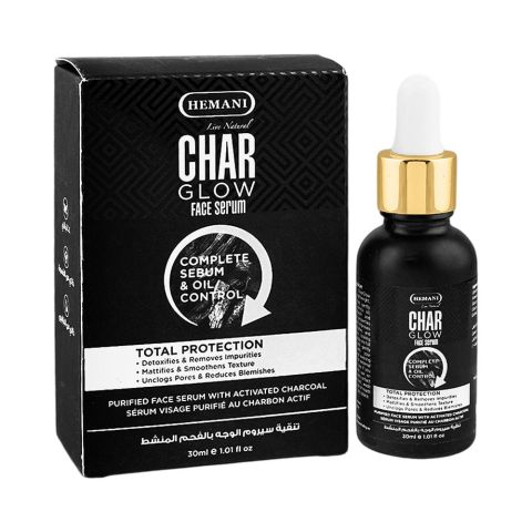 Hemani Char Glow Face Serum with Activated Charcoal, 30ml