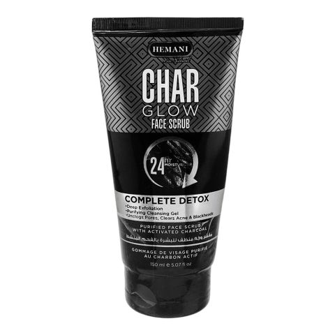 Hemani Char Glow Complete Detox Face Scrub with Activated Charcoal, 150ml