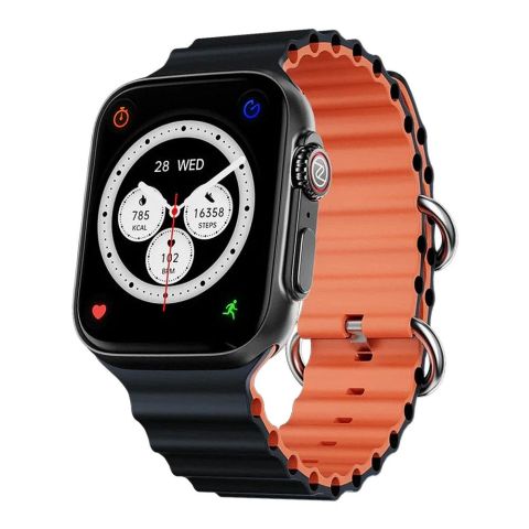 Zero 1.96" TFT HD Display Jaguar Smart Watch, IP67 Water Resistant, Black & Orange