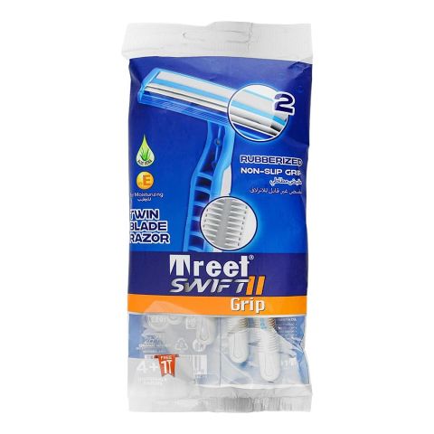 Treet Swift II Grip Twin Blade Disposable Razors Pouch, 5-Pack