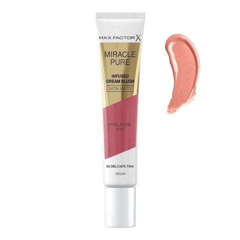 Max Factor Miracle Pure Satin Matte Cream Blush with Hyaluronic Acid, 15ml, 05 Delicate Pink