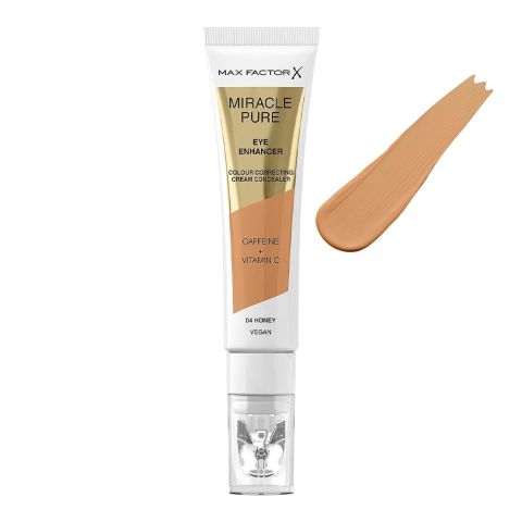 Max Factor Miracle Pure Eye Enhancer Color Corrector Cream Concealer with Caffeine & Vitamin C, 10ml, 04 Honey