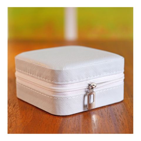 Mini Jewelry Storage Organizer Box For Rings, Earrings & Necklaces, Off white, BA-2