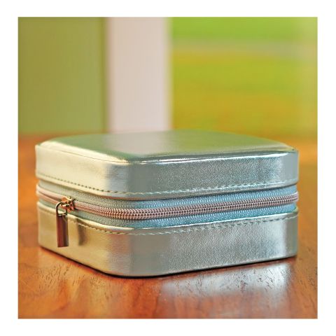 Mini Shiny Jewelry Storage Organizer Box For Rings, Earrings & Necklaces, Green, BT-4