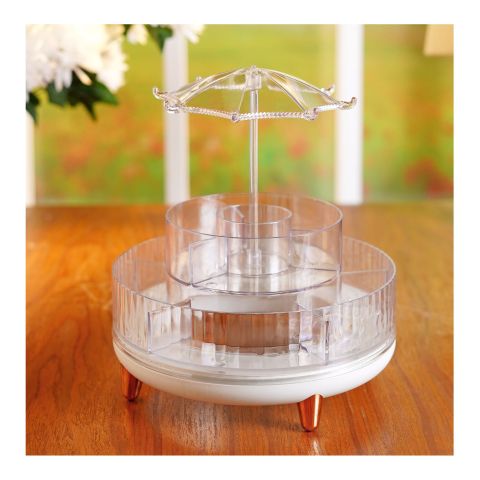 Umbrella Shaped Cosmetic & Jewelry Organizer, Makeup Storage Rack, AF-26 white