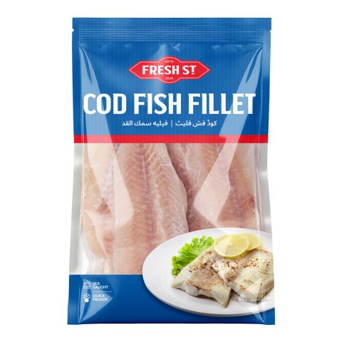 Fresh Street Cod Fish Fillets - Frozen Fish Snacks, 500g