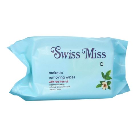Swiss Miss Makeup Removing Wipes with Tea Tree Oil, Alcohol Free, For All Skin Types