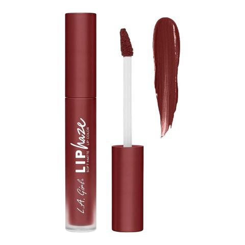 L.A. Girl Lip Haze Soft Matte Lip Color, Liquid Lipstick, 3.3ml, GLC770 Risk Taker