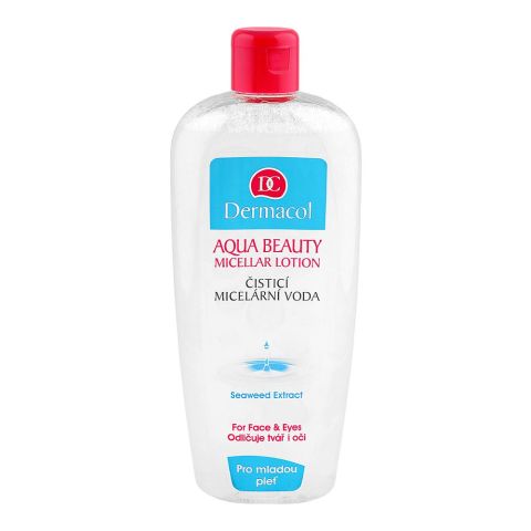 Dermacol Aqua Beauty Micellar Water Lotion Bi-Phase Makeup Remover with Panthenol, 400ml