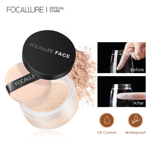 Focallure Matte Setting Loose Powder, Waterproof, Oil-Control, 7g, FA-15