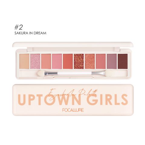 Focallure Uptown Girls 10 Color Eyeshadow Palette, FA-158 - 02 Sakura in Dream