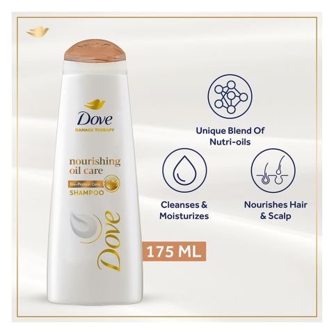 Dove Damage Therapy Nourishing Oil Bio-Protein Care Shampoo, For Dry Hair, 175ml