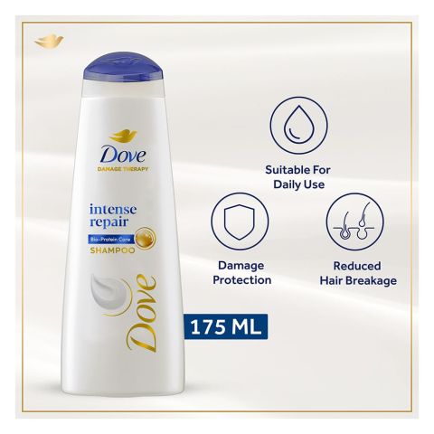 Dove Damage Therapy Intense Repair Bio-Protein Care Shampoo, For Damaged Hair, 175ml