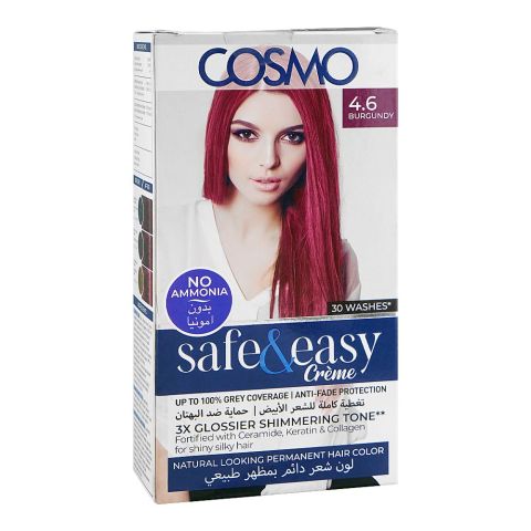 Cosmo No Ammonia Safe & Easy Permanent Hair Color - Salon Quality Hair Color, 4.6 Burgundy