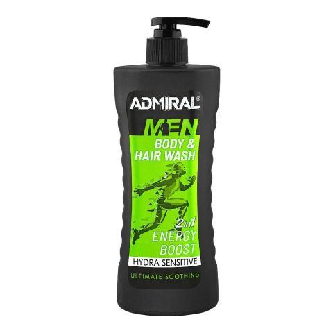 Admiral Men Hydra Sensitive Energy Boost 2in1 Body & Hair Wash, 400ml