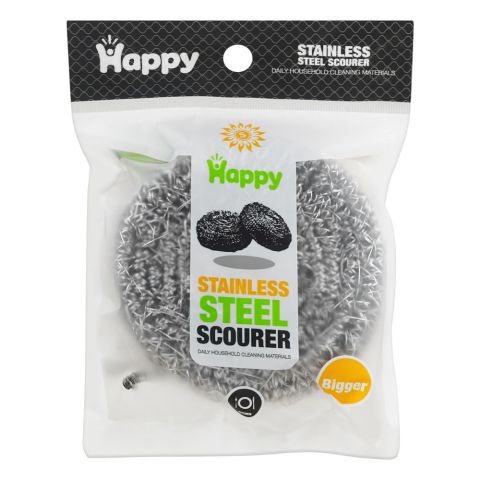 Happy Stainless Steel Scourer, Extra-Large Heavy-Duty Scrubber for Stubborn Stains, 1 Piece?