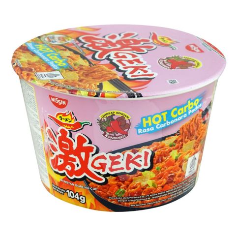 Nissin Hot Carbo Instant Noodles Bowl, Spicy Korean-Style Ramen, 104g