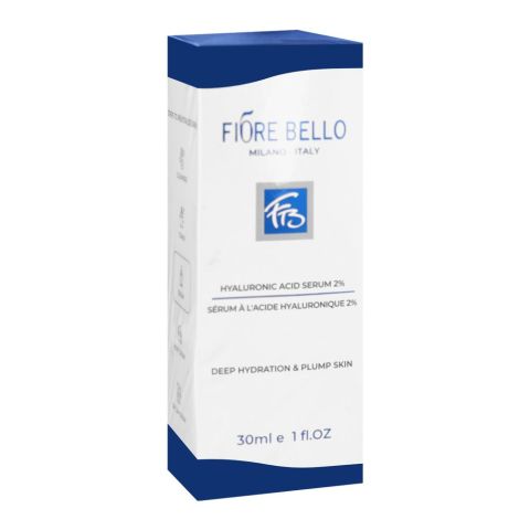 Fiore Bello Hyaluronic Acid 2% Serum, Hydrated & Plumpy Skin, 30ml