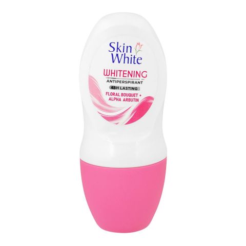 SkinWhite Whitening Antiperspirant Deodorant Roll On with Floral Bouqet+Alpha Arbutin, 50ml