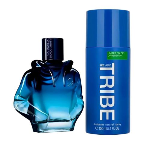 United Colors Of Benetton We Are Tribe Gift Set: Eau de Toilette 90ml+Body Spray 150ml, For Men, 2-Pack