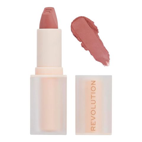 Makeup Revolution Lip Allure Satin Lipstick, 3.2g, Brunch Pink Nude