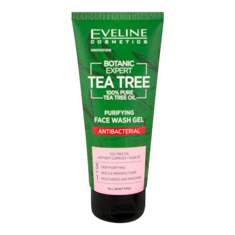 Eveline Botanic Expert 100% Tea Tree Oil Purifying Antibacterial Face Wash Gel, 100ml