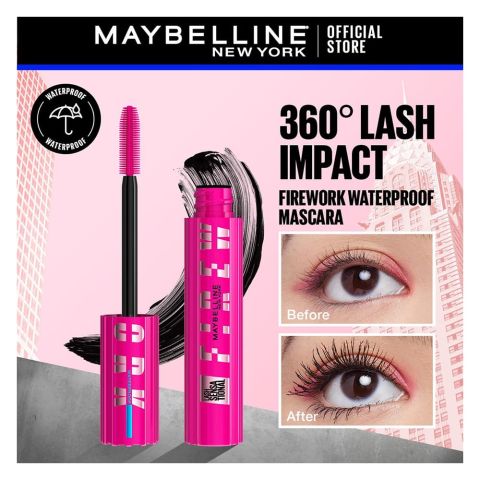 Maybelline Lash Sensational Firework Waterproof Mascara, 24H Wear, 8.75ml, Very Black, 1-Pack