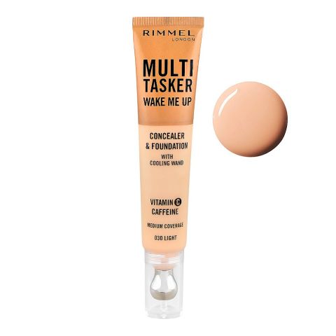 Rimmel Multi-Tasker Wake Me Up Concealer & Foundation, Medium Coverage, 20ml, 030 Light