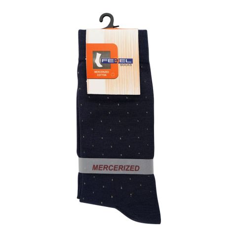 Feel Men's Mercerized Cotton Socks, Blue