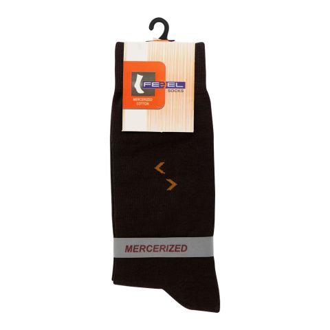 Feel Men's Mercerized Cotton Socks, Brown